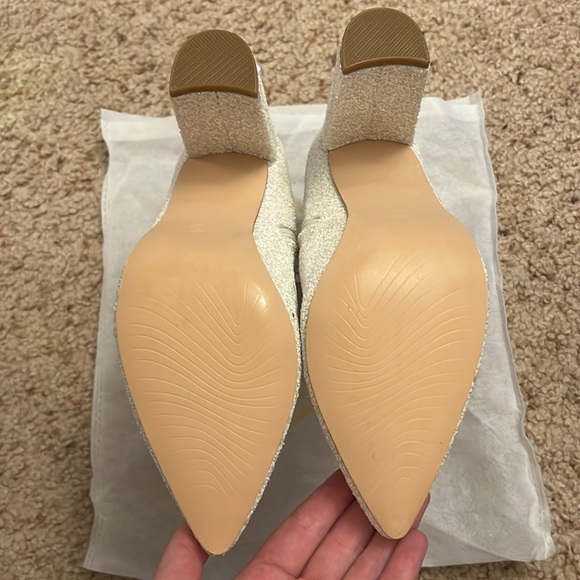 Allegra K White Glitter Ankle Boots - Picture 5 of 6